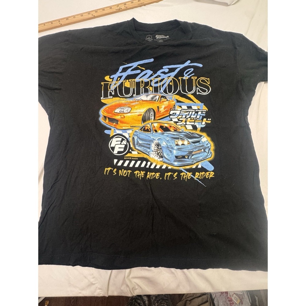 Universal Studios Fast & Furious Men's T-shirt Large Black Short Sleeve 2XL Took